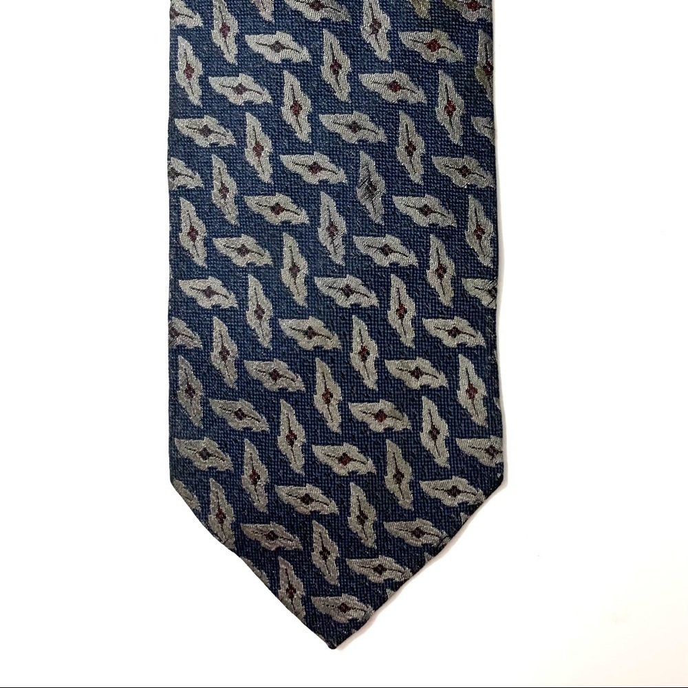 GIORGIO ARMANI Silk Tie, blue and silver